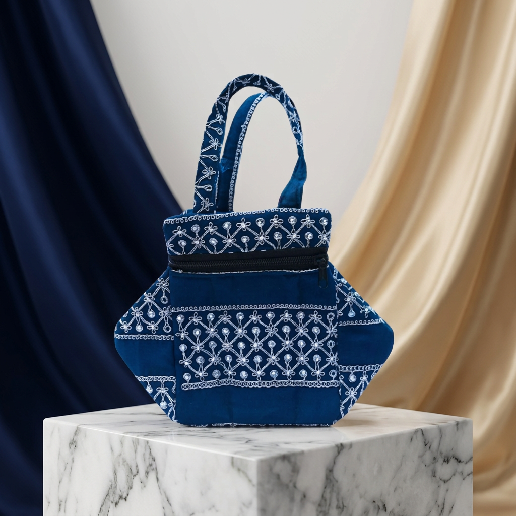 Saksham, Blue Purse Bag, Local Craftsmanship, Pack Of 1 no