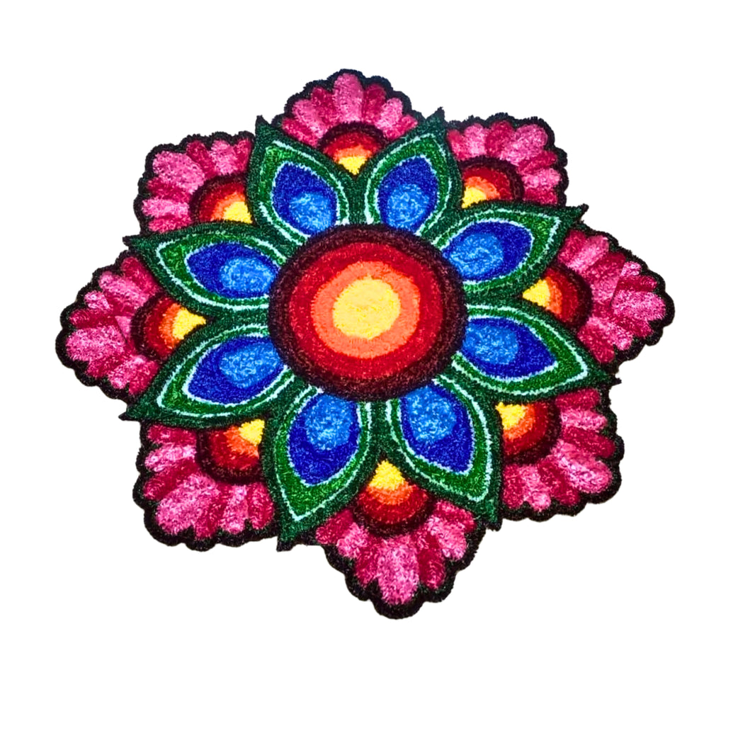 DEVLEKAR BANDHU Floral Mat Rangoli Type 8 Pack Of 1 Item Decorative Traditional Floor Art