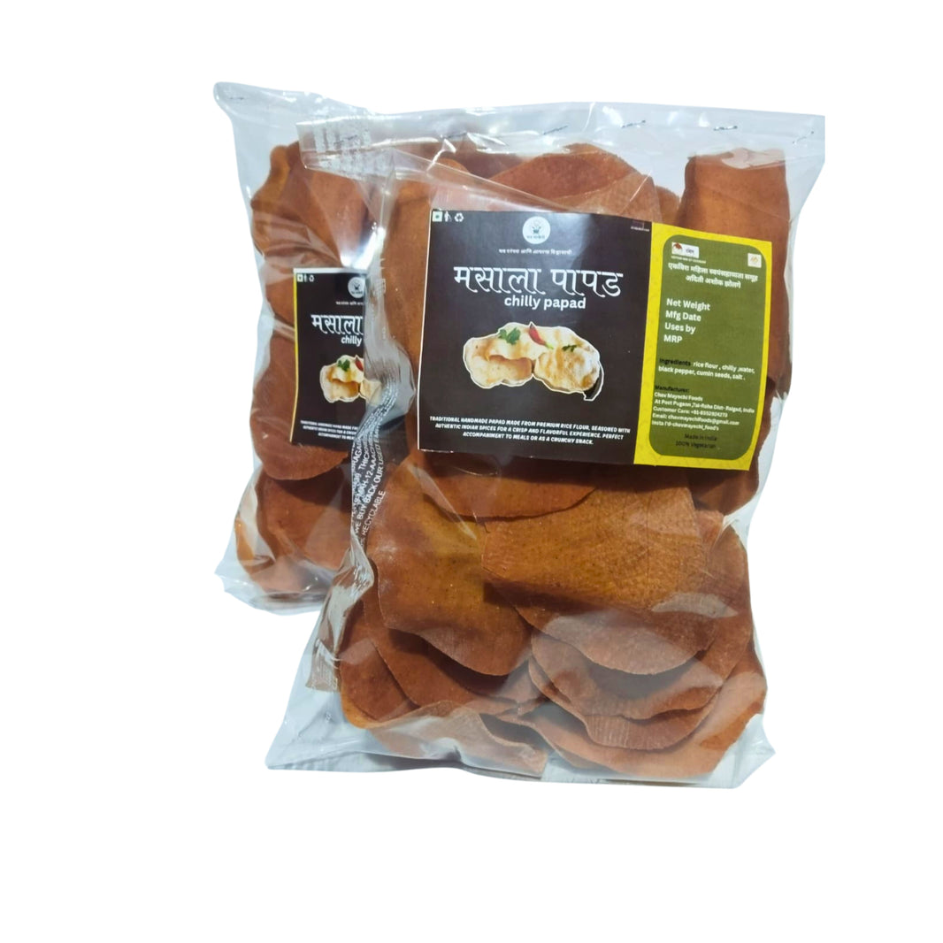 RAYERI Masala Papad Pack Of 200gm Traditional Spiced Crispy Papad Meal Companion