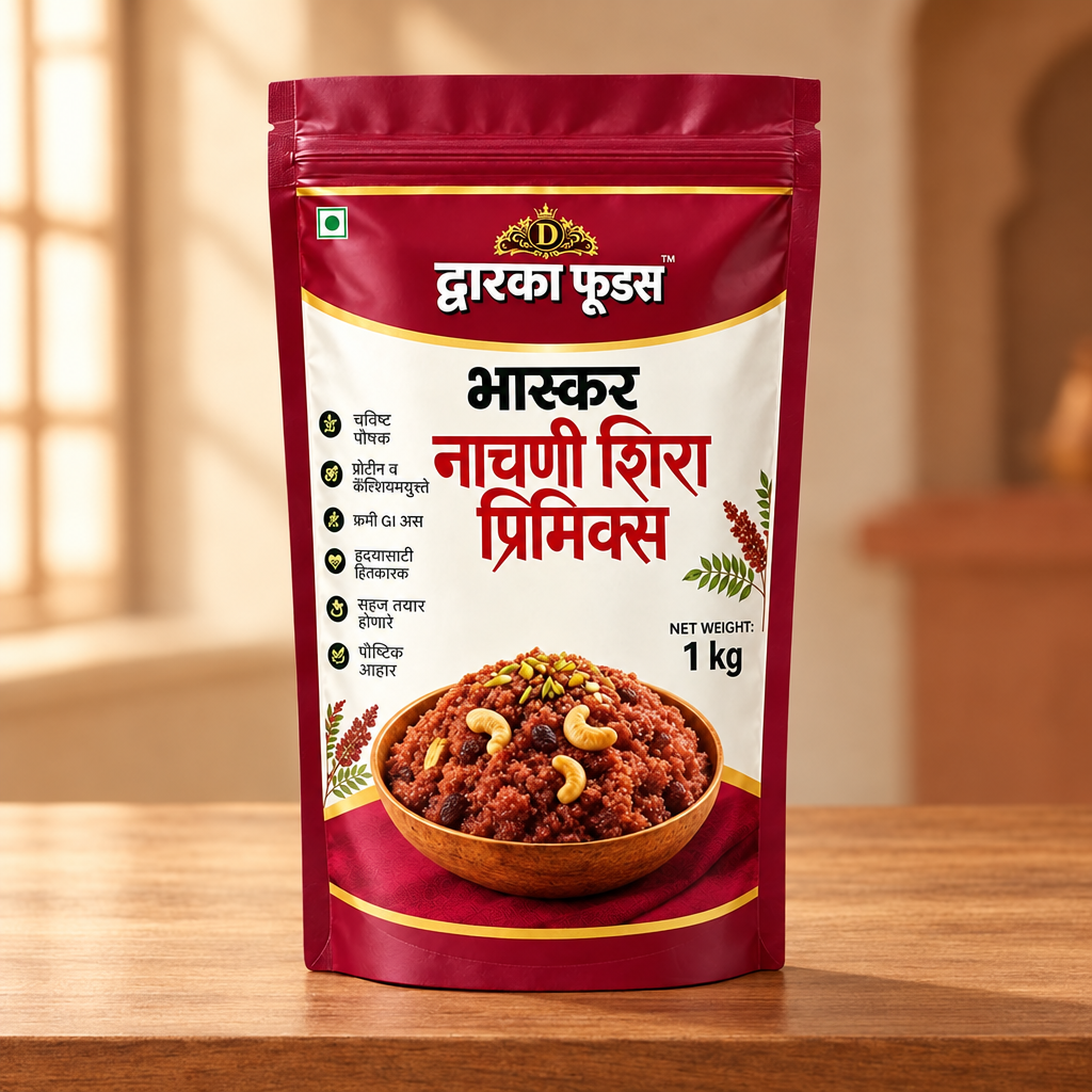 DWAIKA FOODS Nachani (Ragi) Sheera Primix 1kg Traditional Finger Millet Sweet Primix