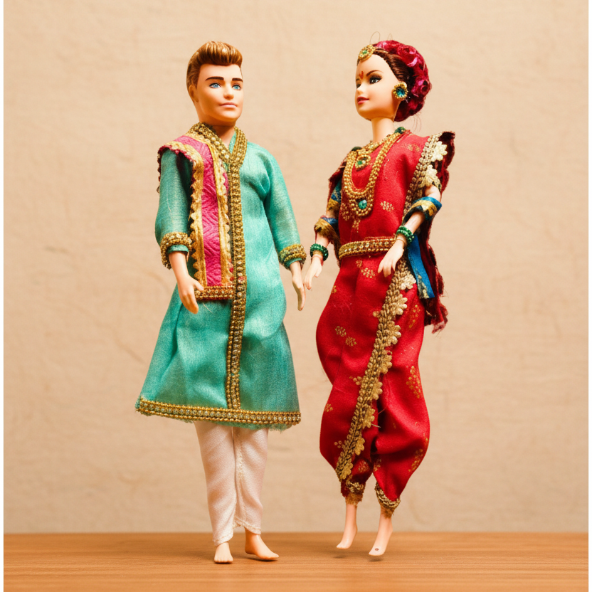 AADHAR MAHILA SHG – Handcraft Couple Set (Morpankhi) Handmade with Care, Premium Quality, Durable Design Pack of 1 Piece