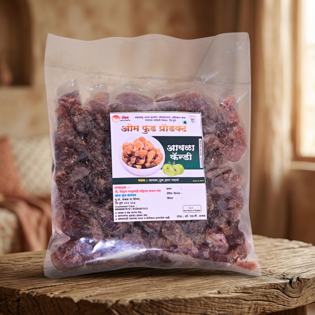 OM FOODS Aonla Candy, Vitthal RukhamaiSHG Made By Natural Ingredients, Healthy, Pack of 250 gms