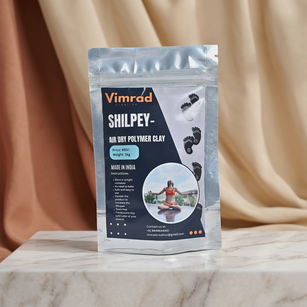 VIMRAD CREATION – Shilpy air dry Polymer clay - Smooth air dry texture, Easy to shape, Ideal for craft projects - Pack of 100 gm