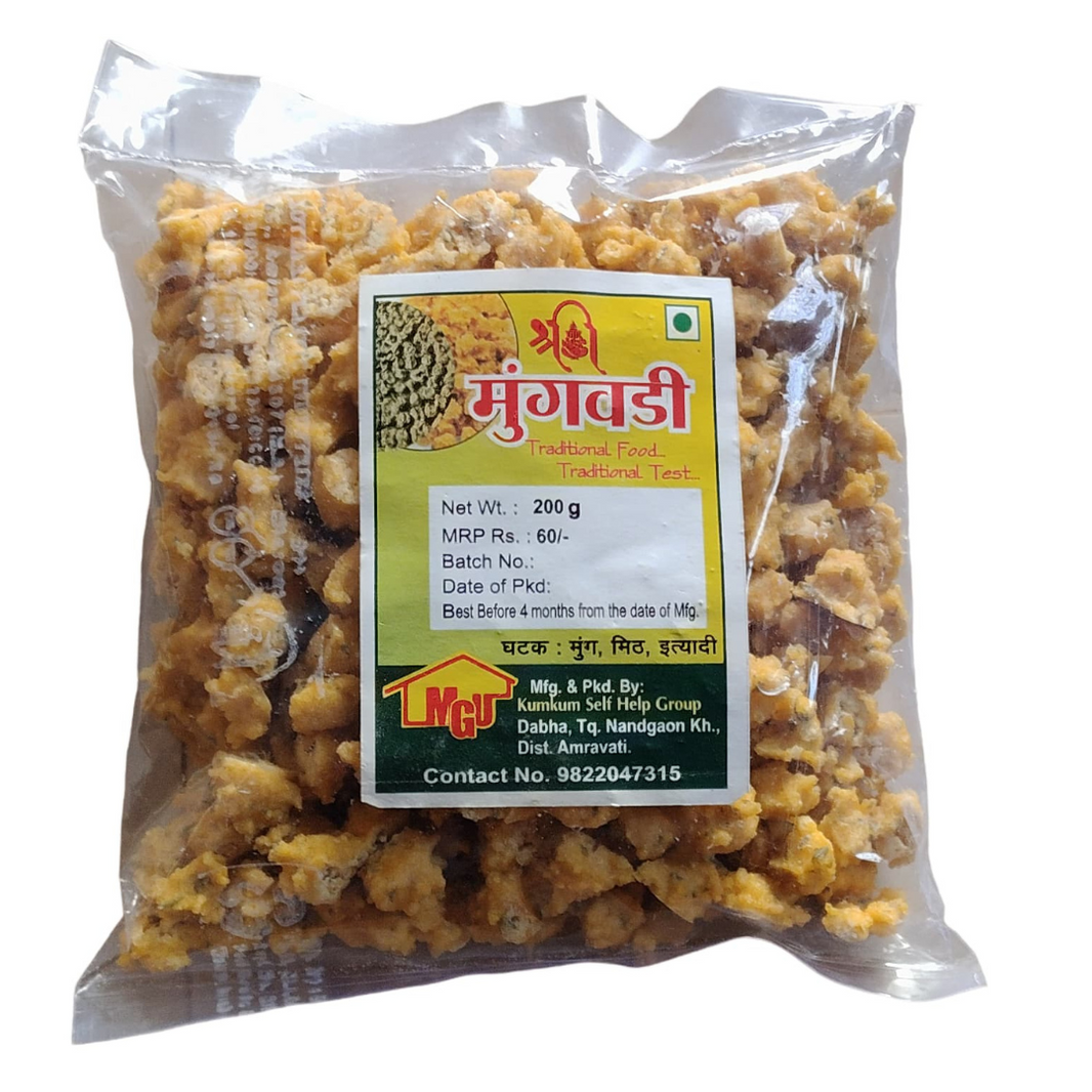 SHRI GANESH Mung Vadi, Kumkum SHG, Made By Natural Ingredients, No Artificial Chemical, Pack of 500 gm