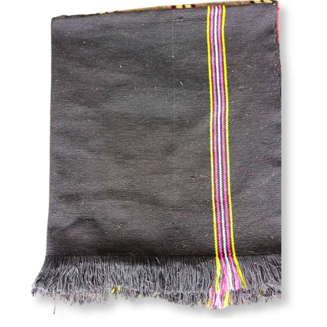 AHILYADEVI SHG Black With Stripes Shawl, Made By Cotton, Traditional Item, Pack Of 1 No, 7ft