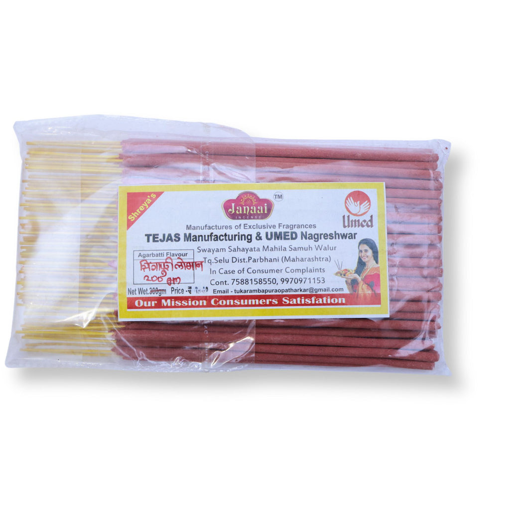 JANAI Shingapuri Loban Agarbatti Intense Stick , Made By Cow Dung, No Artificial Essence, Pack of 200 gm