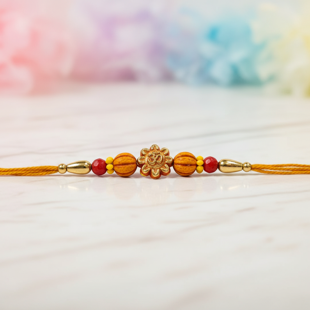 Aadarsh, Handcrafted Floral Beaded Rakhi, Local Craftsmanship, Pack Of 1