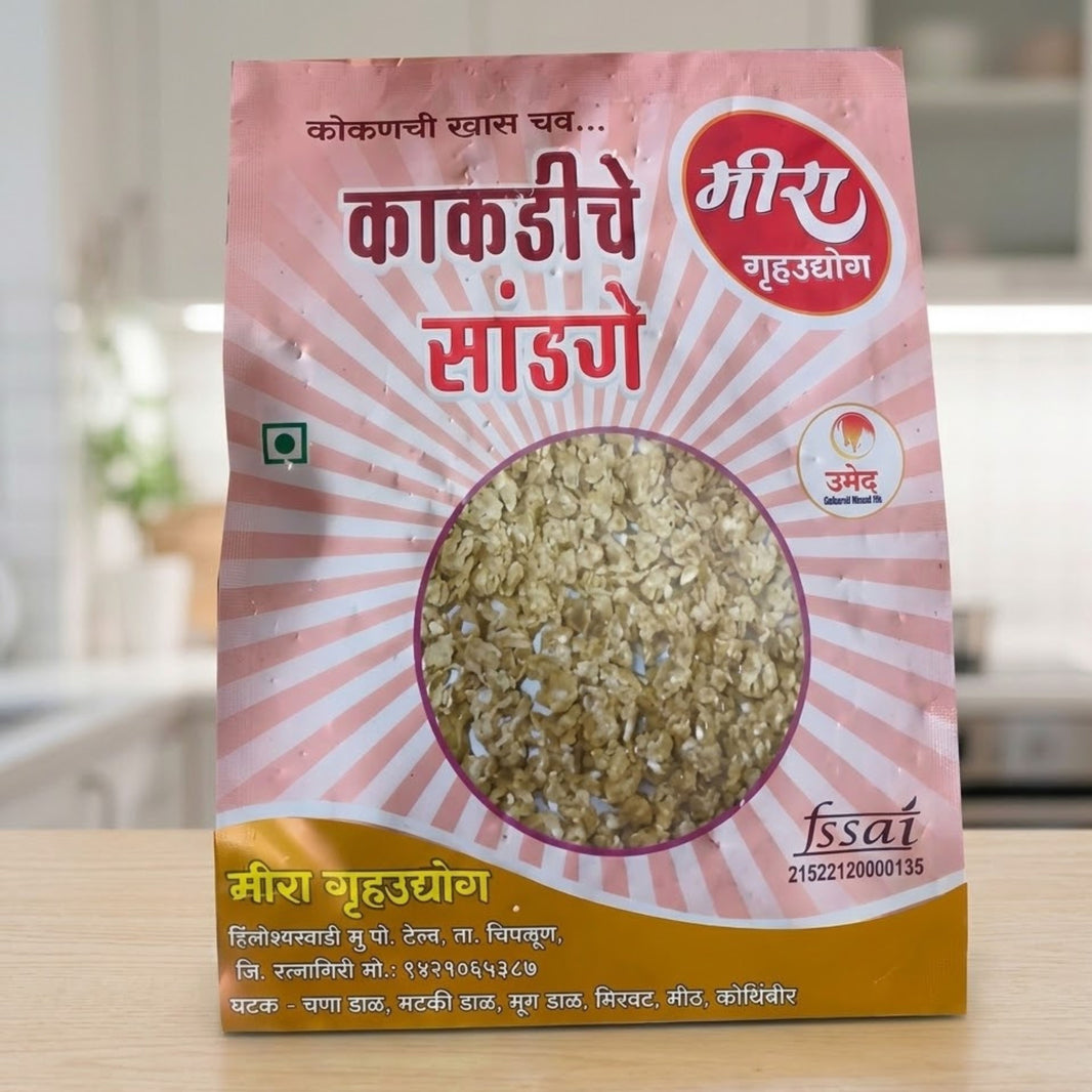 Meera Kakdi Che Sandage Traditional Konkan Sweet Cucumber Preparation Mix for Steamed Festival Dishes Authentic Taste SHG Made Pack of 100 gm