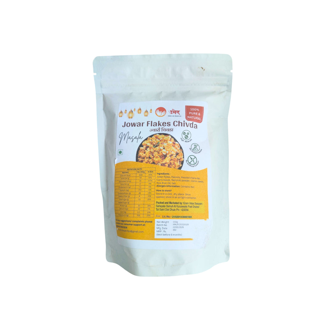 POSHAN SUTRA Jwari Chiwada Pack Of 150gm Traditional Jowar Ready To Eat Crunchy Tea Time Snack Authentic Homemade Quality