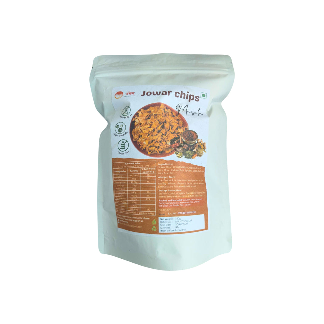 POSHAN SUTRA Jwari Chips Pack Of 150gm Crispy Jowar Healthy Tea Time Snack Crunchy Authentic Homemade Premium Quality