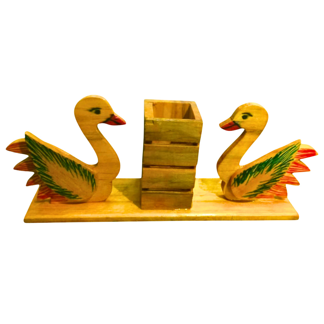 CHOUNDESWARI MAHILA SHG, KUNDAL ShowPiece Duck Table Wooden Craft Handmade with care, Authentic taste, Preservative-free Pack of 1 Piece