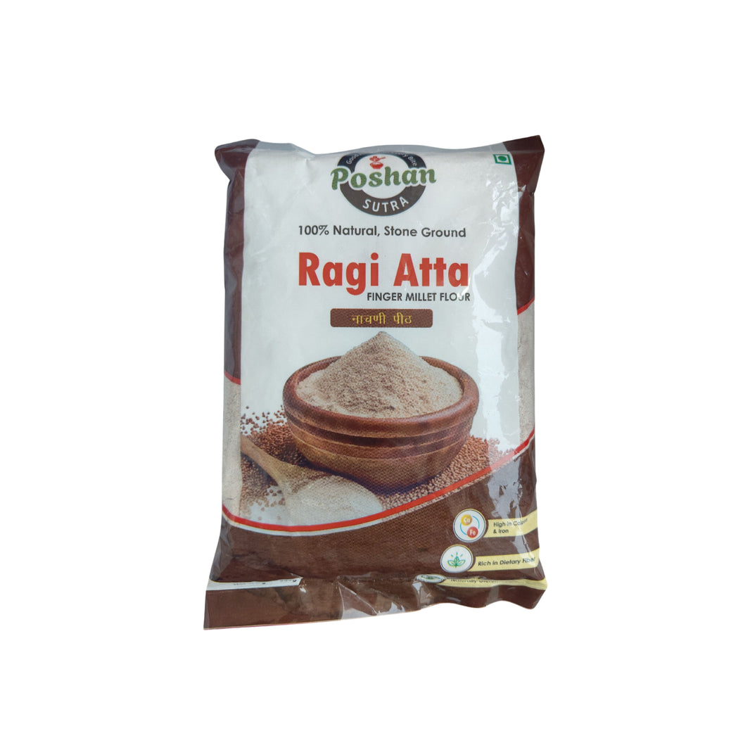 POSHAN SUTRA Nagali Pit Pack Of 500gm Premium Ragi Flour Natural Grain Healthy Bhakri Baking Porridge Traditional Quality