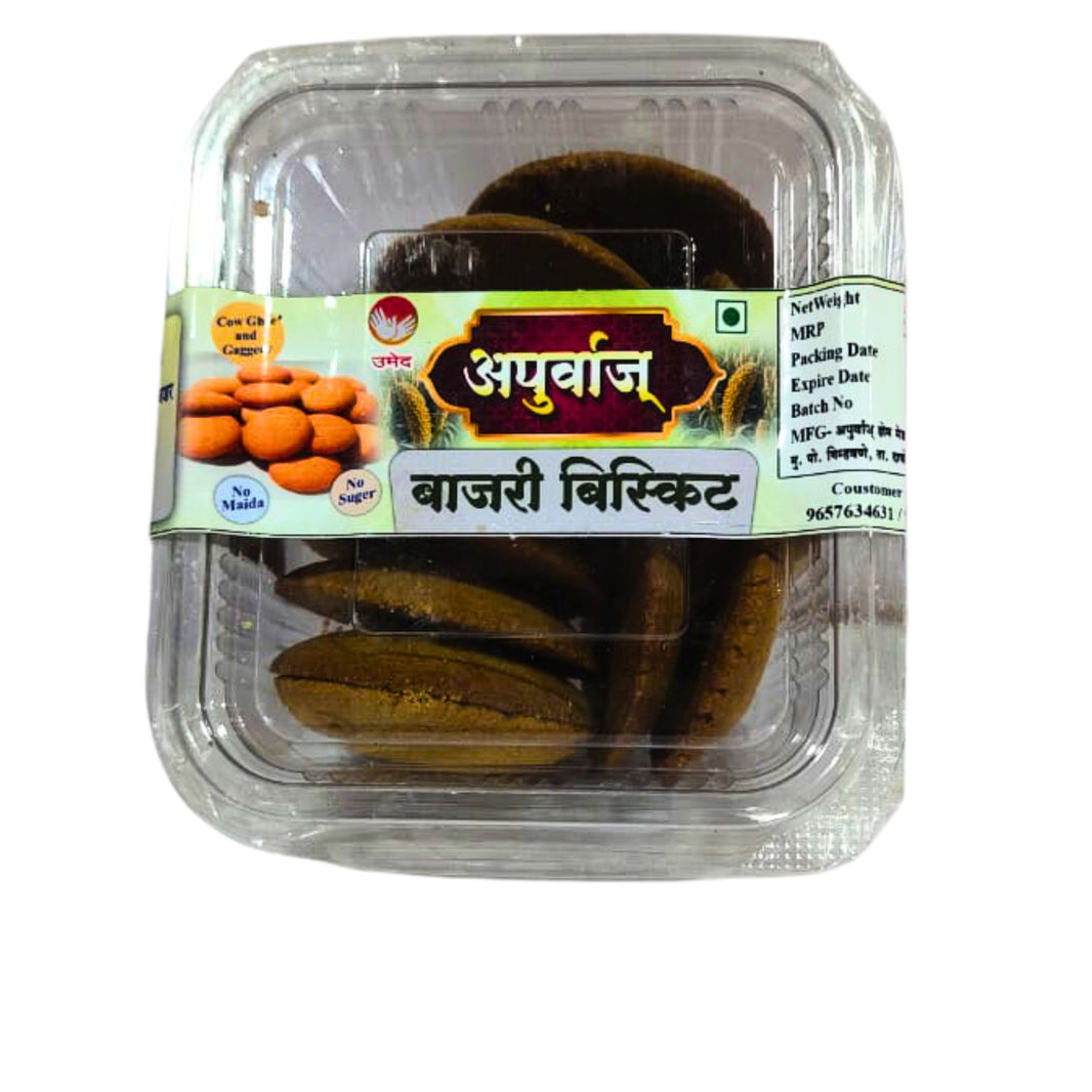 Apurva's Bajra Biscuit Crunchy Millet Based Snack for Daily Tea Time Balanced Taste SHG Prepared Traditional Recipe Pack of 200 gm