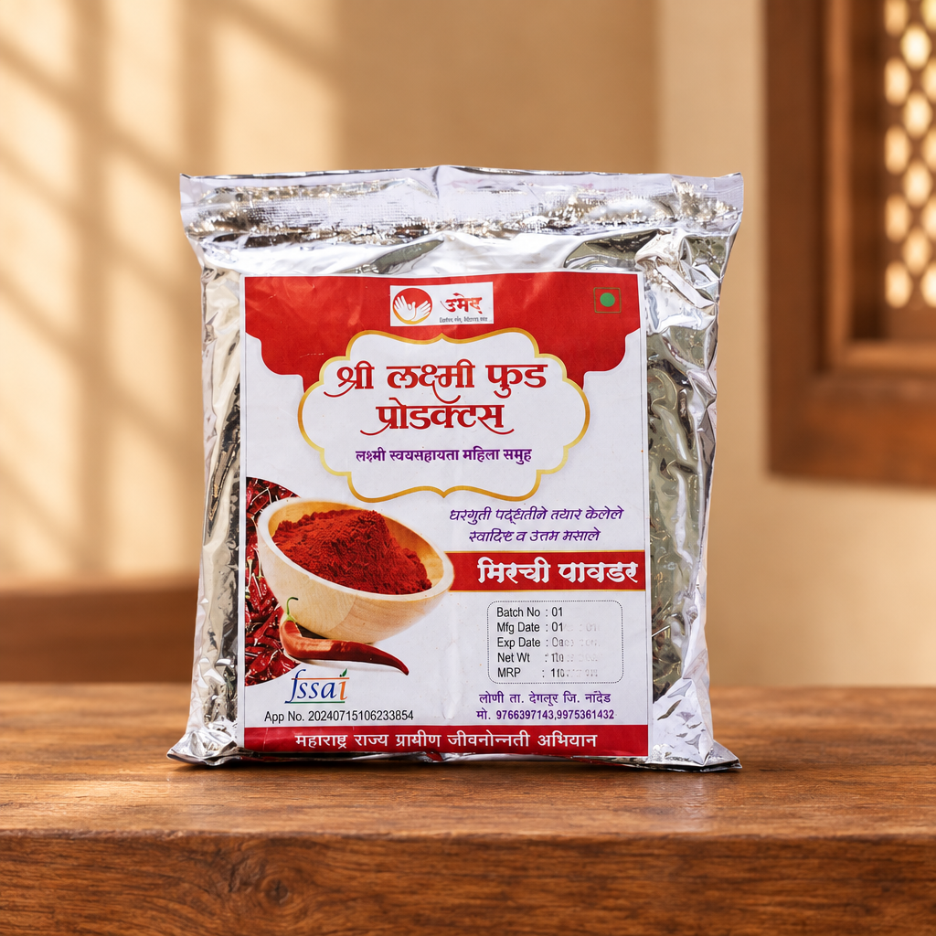SRI LAXMI FOODS, Red Chilli Powder, Premium Quality, Natural Healthly, pack of 500 gms
