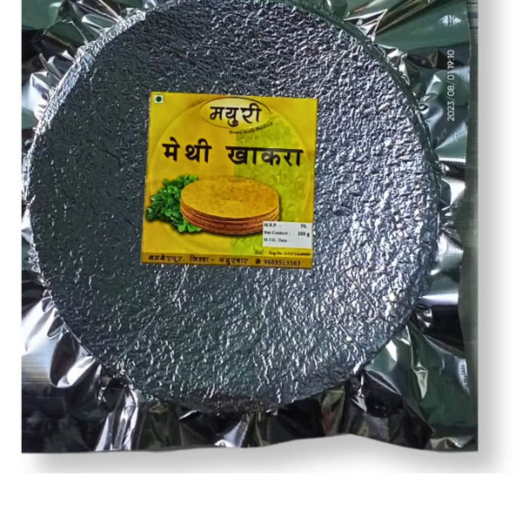 JAY AMBE KHAKRA, Jay Ambe SHG, Popular Indian Snack, Gluten free, Made By Natural Ingredients, No Artificial Chemical, Pack of 200 gm