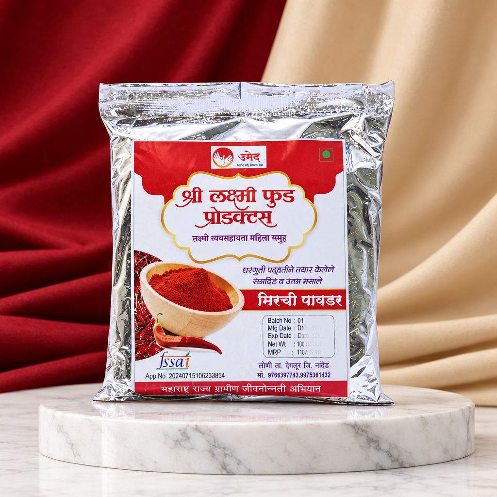 SRI LAXMI FOODS, Red Chilli Powder, Premium Quality, Natural Healthly, pack of 500 gms