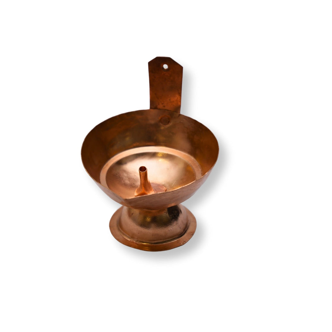 PRAGATI MAHILA, Copper Diya Decor, Local Craftsmanship, Pack of 1 no, Size no 2