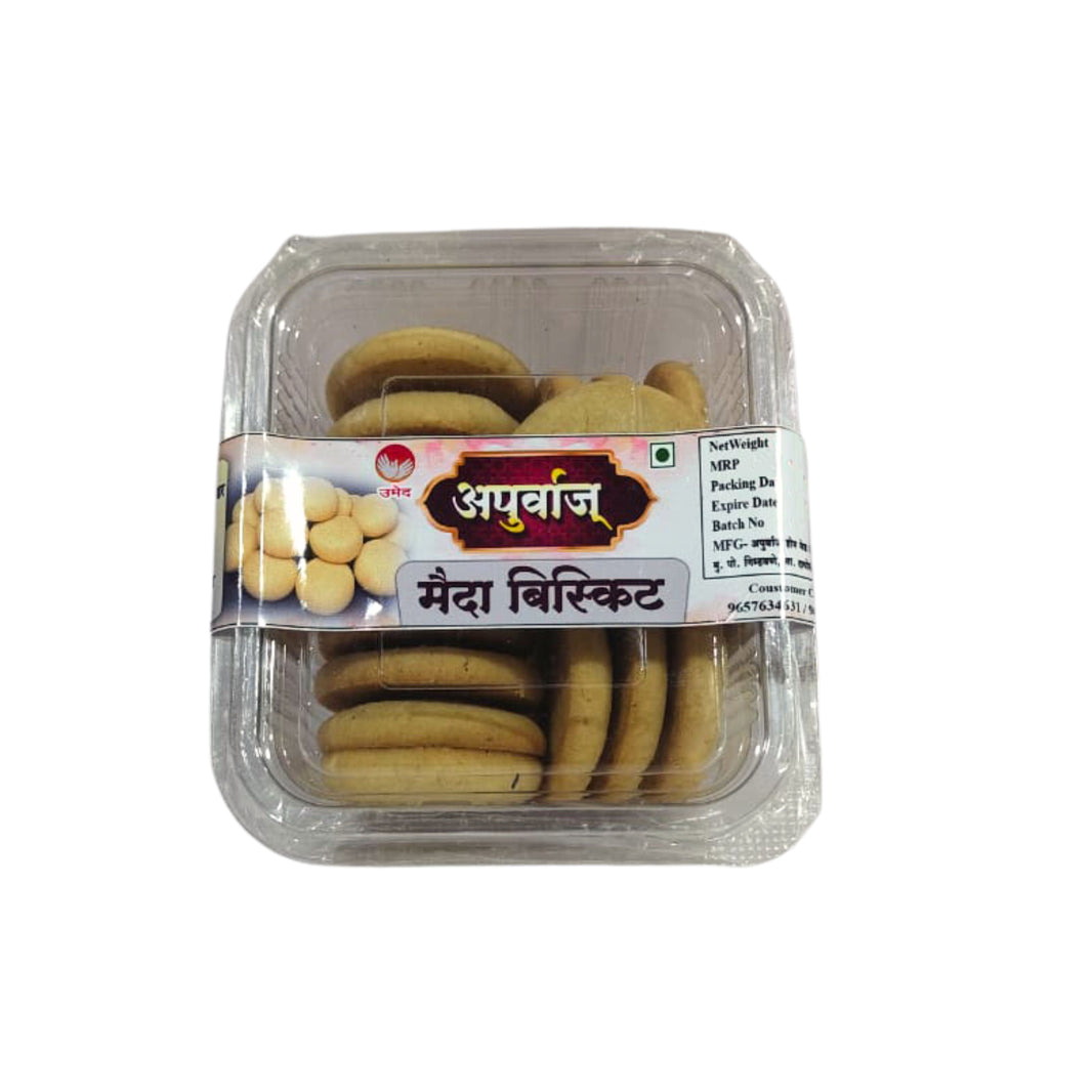 Apurva's Maida Biscuit Traditional Sweet Crunchy Tea Time Snack Classic Baked Recipe SHG Prepared Daily Munching Biscuits Pack of 200 gm