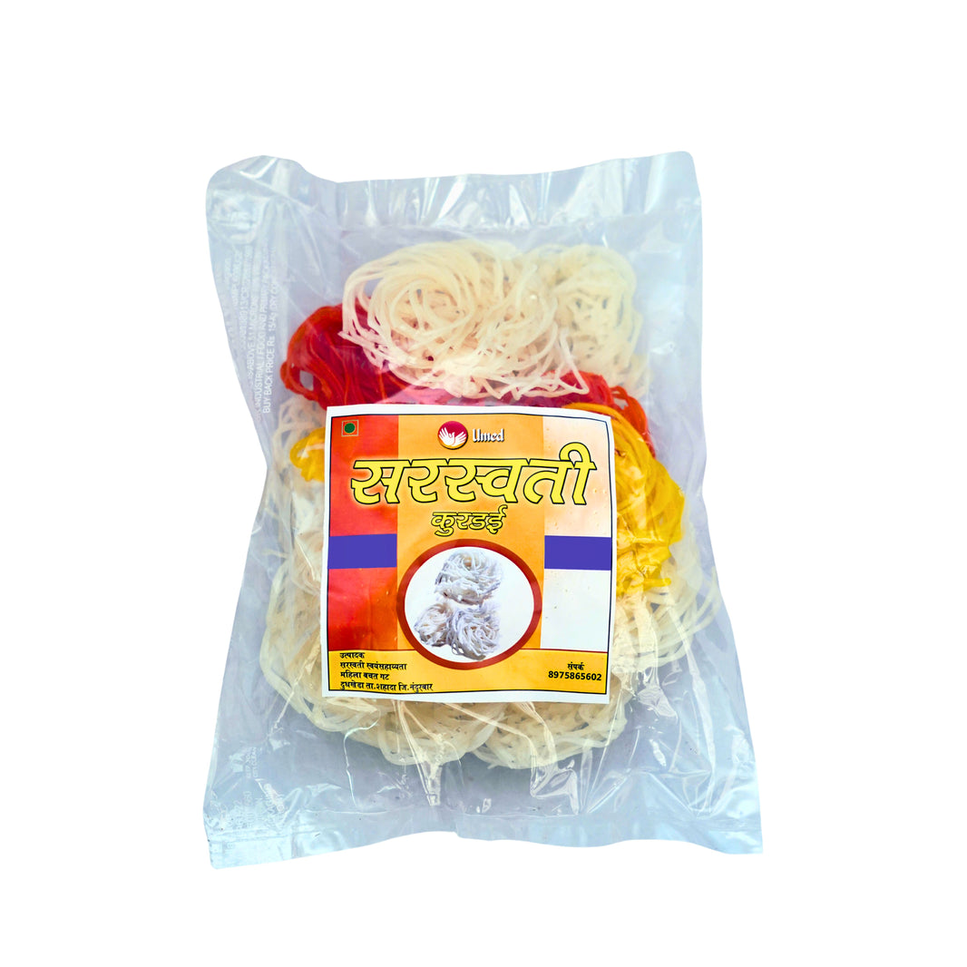 SARSWATI Gahu Kurdai Pack of 1000 gm Traditional Wheat Kurdai Crispy Fry Snack Meal Side Snack