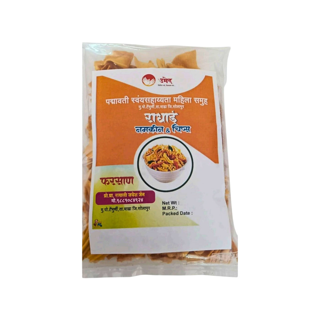 RADHAI Shev Farsan Crispy Fried Snack Mild Spice Balance Long Shelf Life Made By Padmavati Mahila SHG 250 gm
