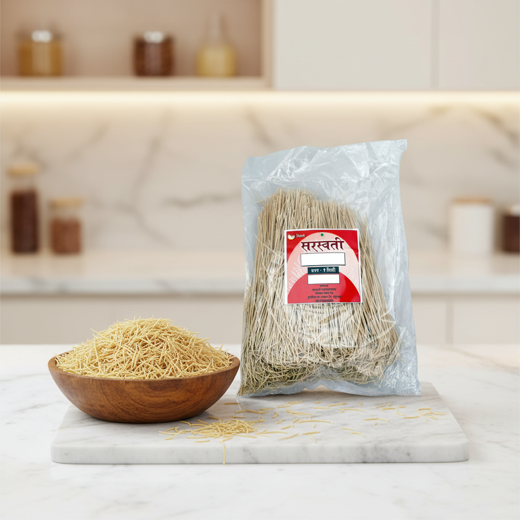 SARSWATI Shevai Pack of 1000 gm Traditional Wheat Vermicelli Fine Cooking Noodles for Sweet and Savory Dishes