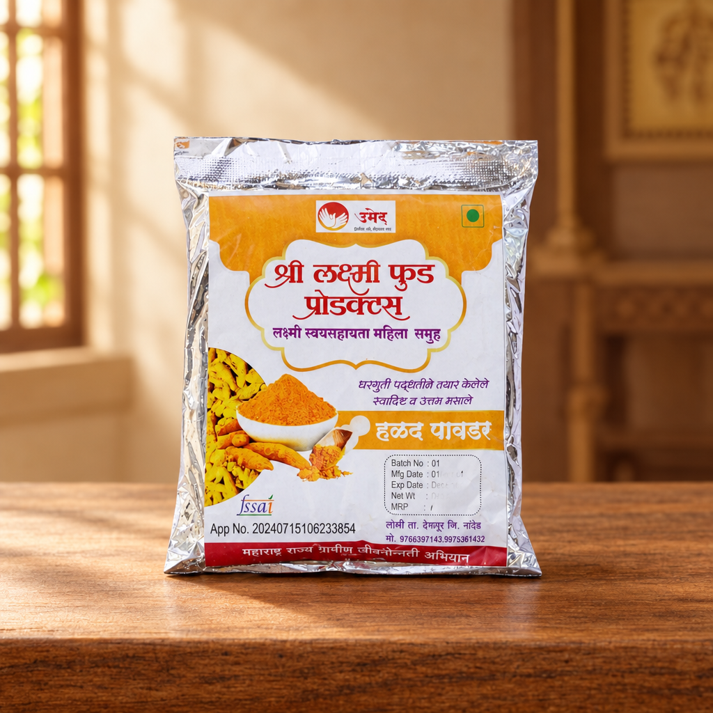 SRI LAXMI FOODS, Turmeric Powder, Premium Quality, Natural Healthly, pack of 500 gms