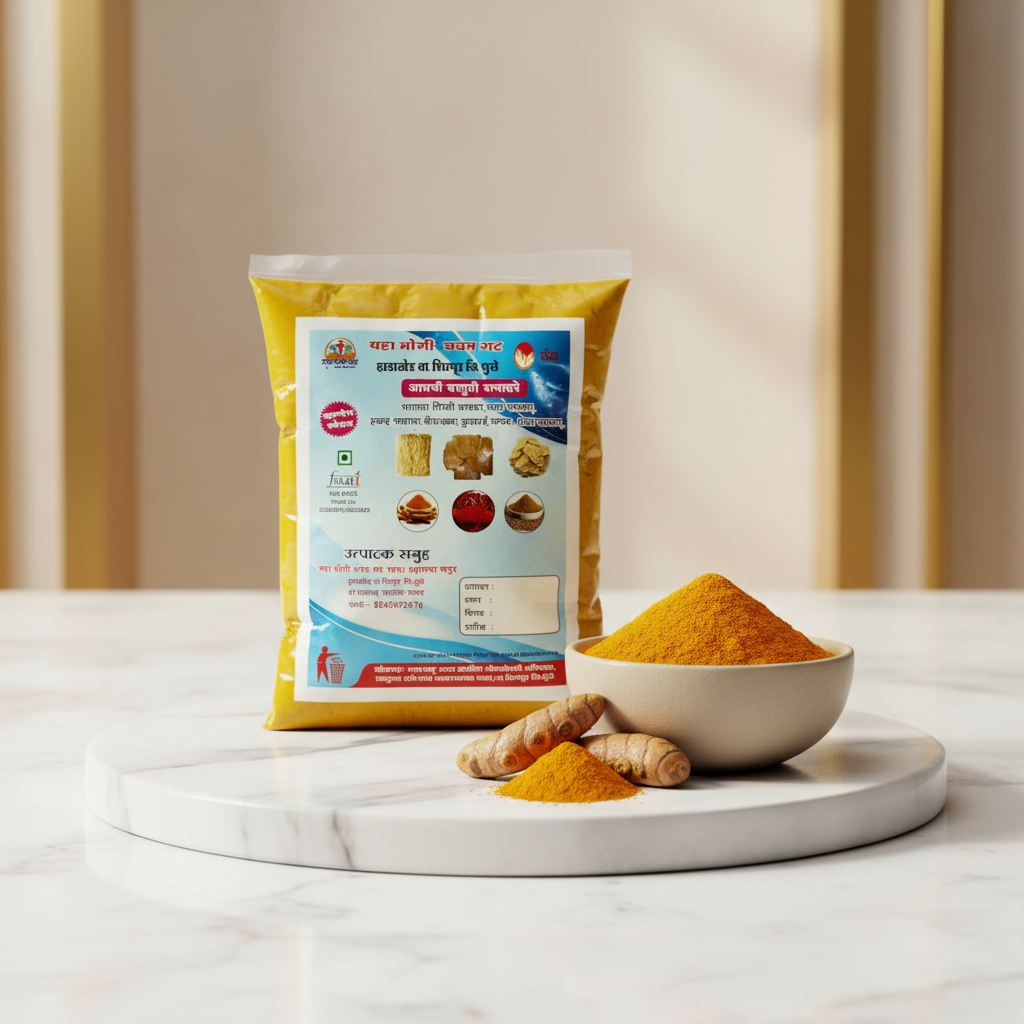 GAVARAN HALAD Halad Powder Pack Of 500gm Natural Curcumin Rich Spice Pure Golden Colour Fresh Aroma Daily Cooking Chemical Free