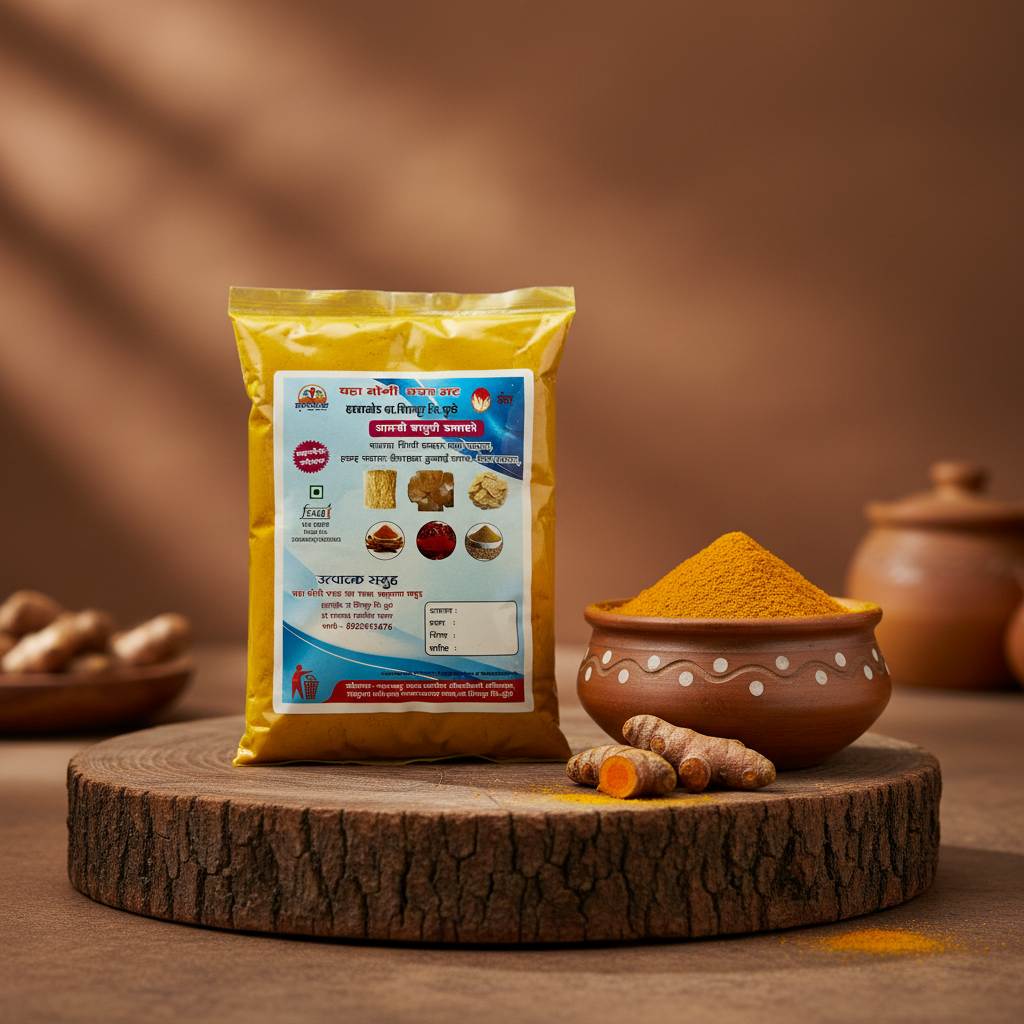 GAVARAN HALAD Halad Powder Pack Of 500gm Natural Curcumin Rich Spice Pure Golden Colour Fresh Aroma Daily Cooking Chemical Free