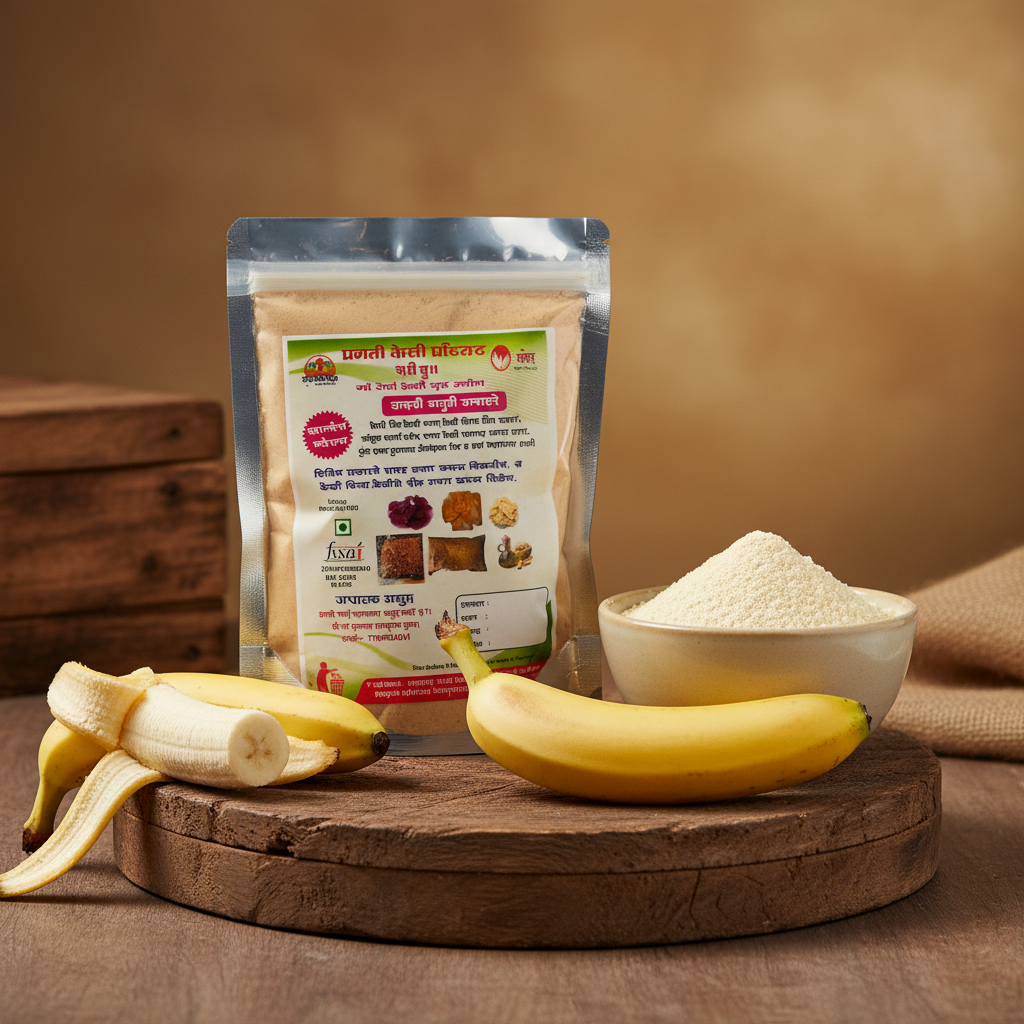 MAA REVA Keli Powder Pack Of 250gm Natural Banana Powder Rich Nutrition Smooth Texture Healthy Beverage Ingredient