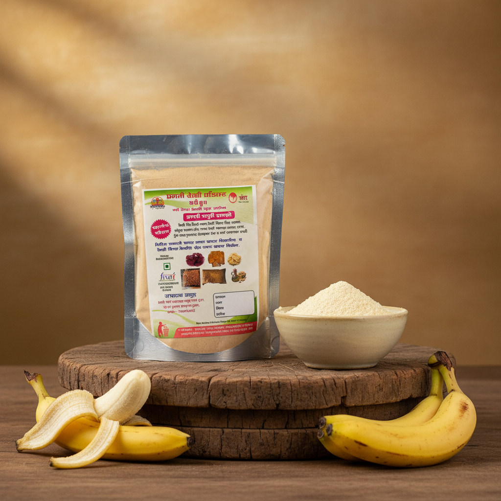 MAA REVA Keli Powder Pack Of 500gm Natural Banana Powder Rich Nutrition Smooth Texture Healthy Beverage Ingredient