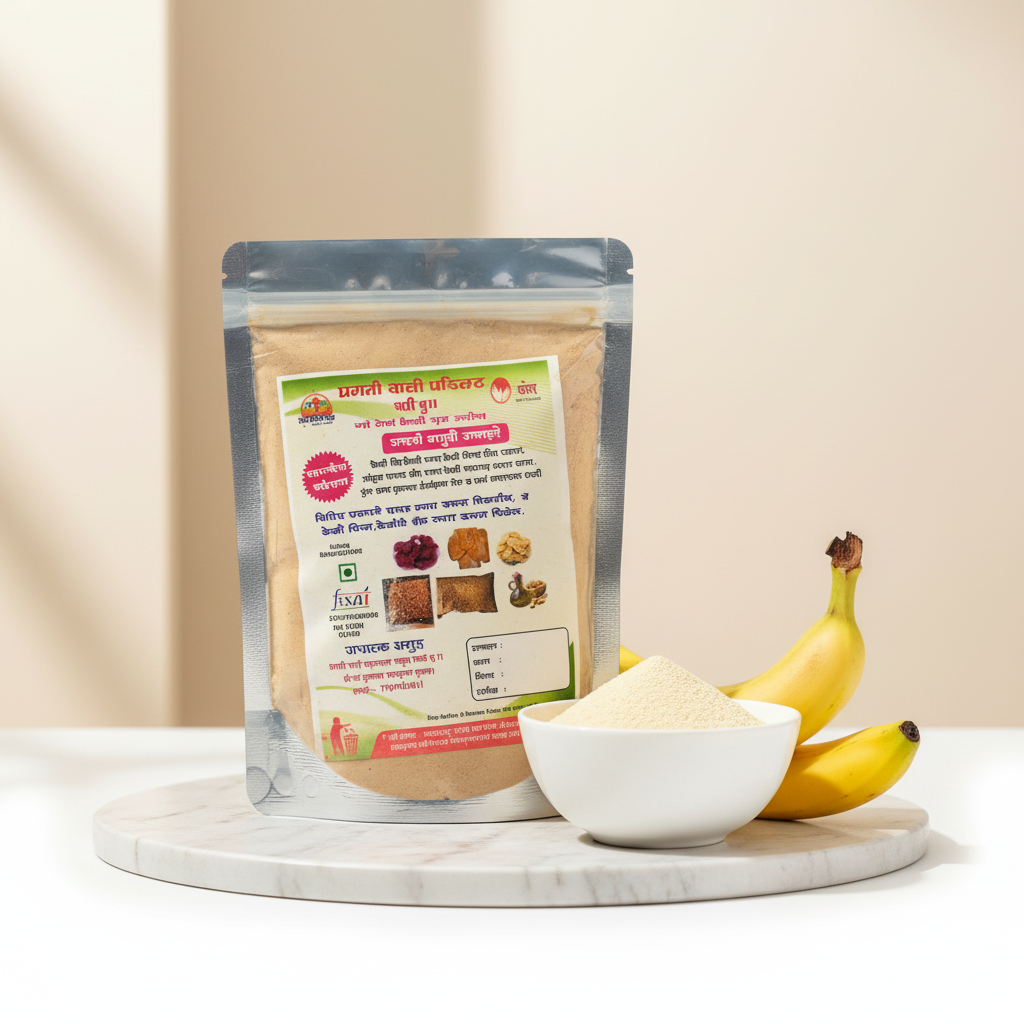 MAA REVA Keli Powder Pack Of 500gm Natural Banana Powder Rich Nutrition Smooth Texture Healthy Beverage Ingredient