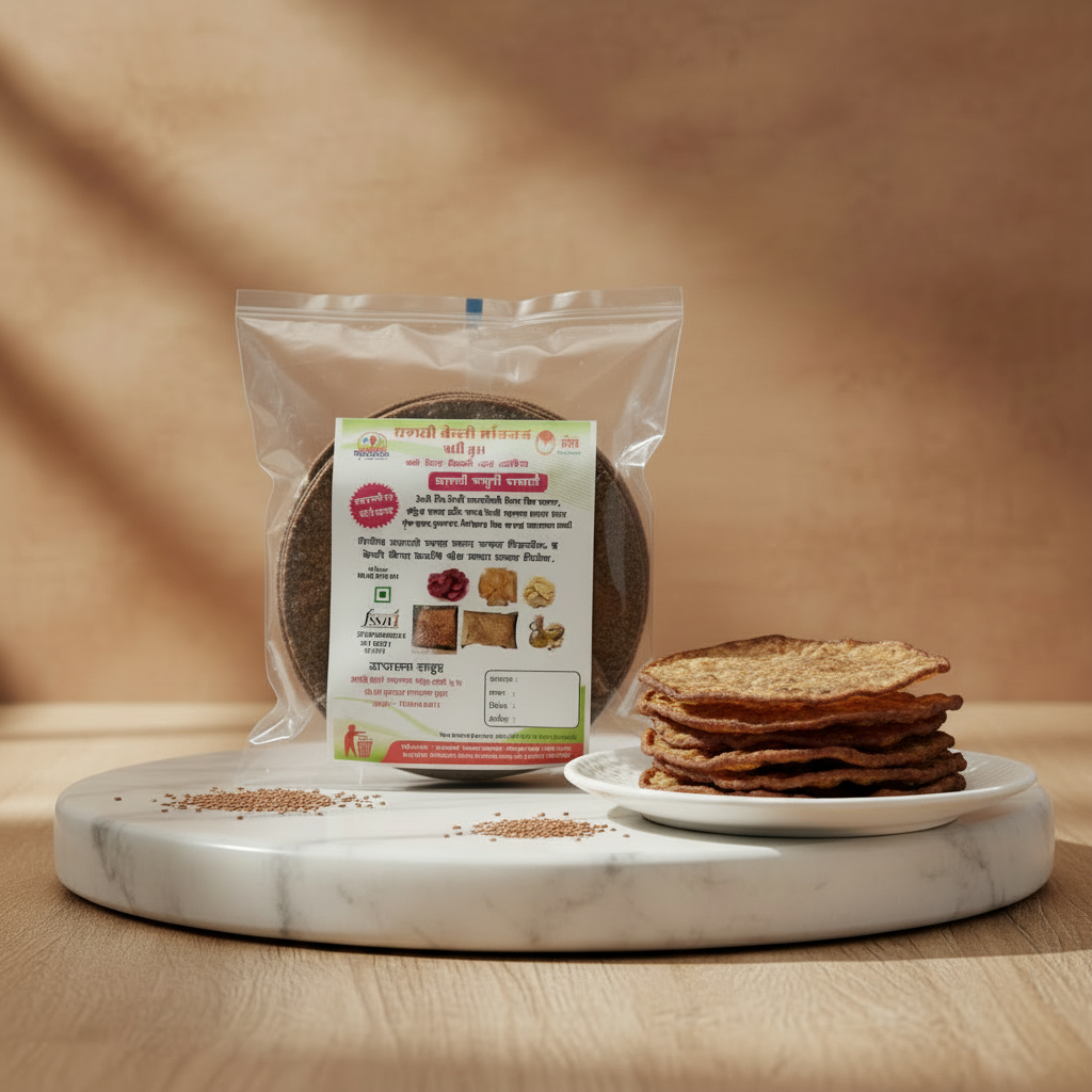 MAA REVA Nagali Papad Pack Of 500gm Traditional Ragi Papad Ready To Fry Crispy Homemade Authentic Taste
