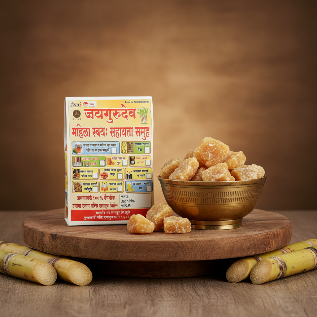 JAY GURUDEV Organic Gul Pack Of 500gm Natural Jaggery Traditional Sweetener Rich Taste Pure Sugarcane Authentic Quality