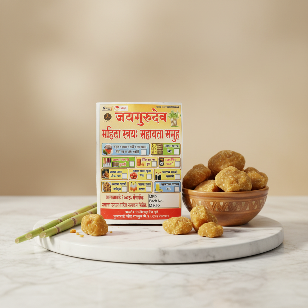 JAY GURUDEV Organic Gul Pack Of 500gm Natural Jaggery Traditional Sweetener Rich Taste Pure Sugarcane Authentic Quality