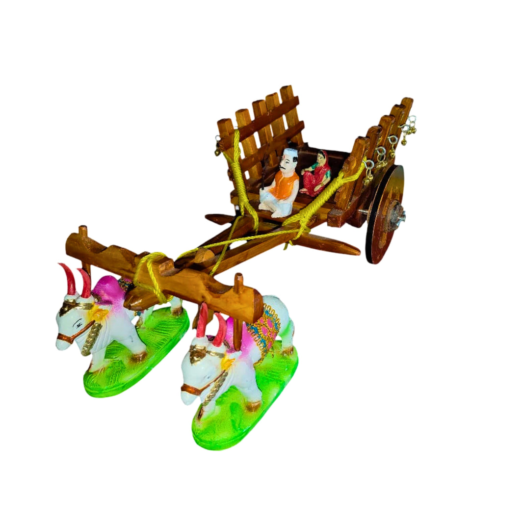 LAXMI – Bull Cart Silver Wood | Premium Quality, Handmade with Care, Authentic, Durable | Pack of 1