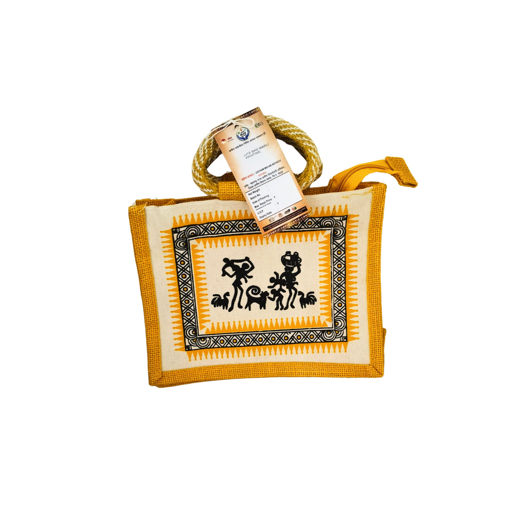 RANI HIRAI Small Jute Hand Bag Jute Hand Bag S Pack Of 1pcs Lightweight Eco Friendly Reusable Carry Bag Authentic Quality