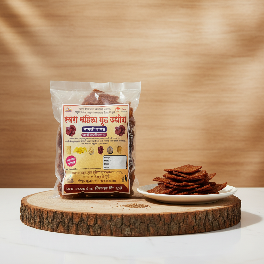 SWARA Nagali Papad Pack Of 500gm Traditional Ragi Papad Ready To Fry Crispy Homemade Authentic Taste Premium Quality