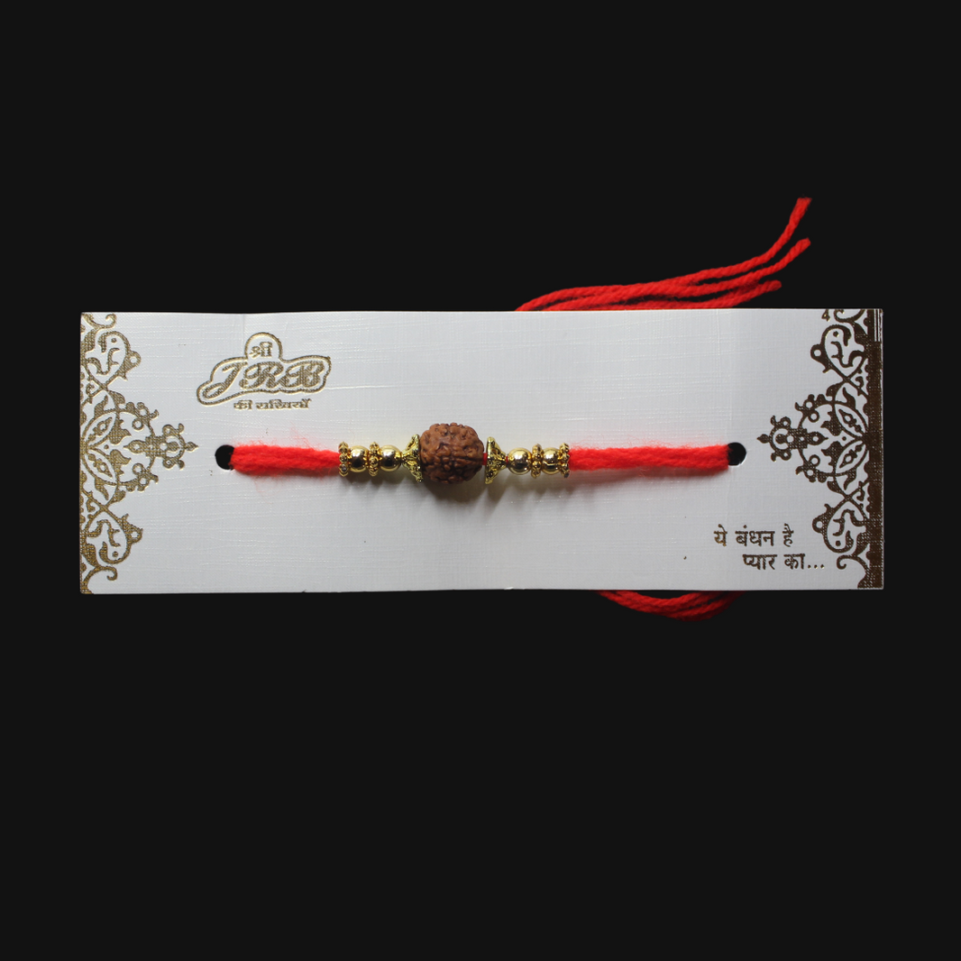 Panchashil, Artisan Crafted Rudraksha and Bead Rakhi, Local Craftsmanship, Pack Of 1