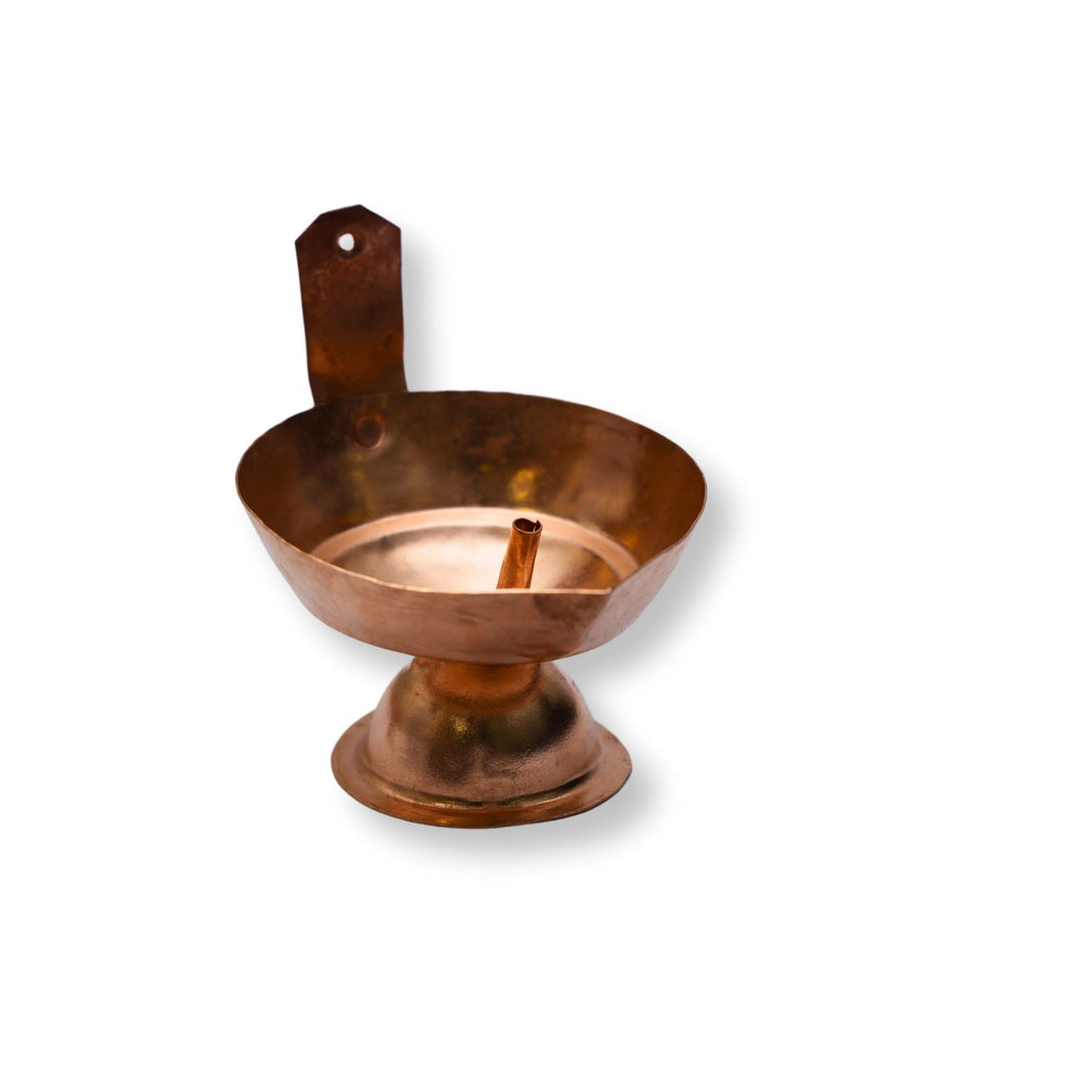 PRAGATI MAHILA, Copper Diya Decor, Local Craftsmanship, Pack of 1 no, Size no 1