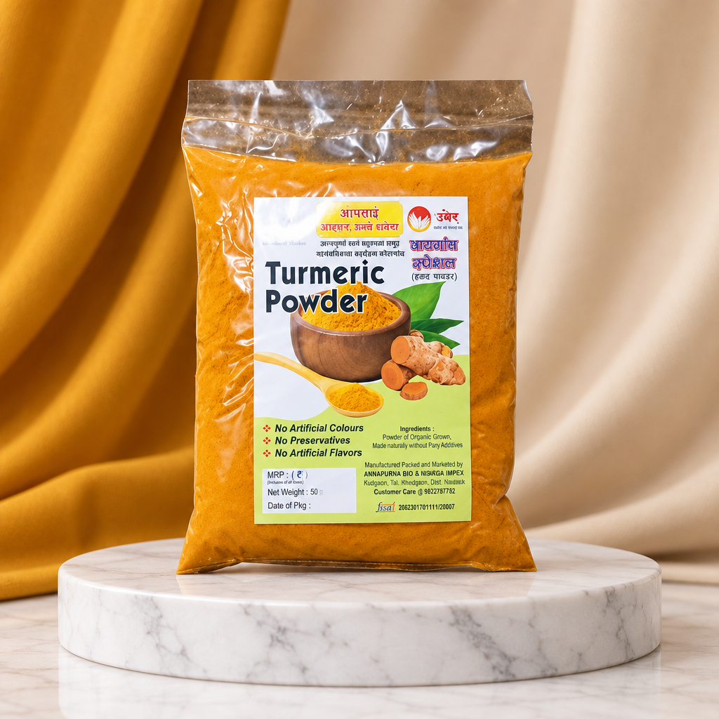 OM SAI, Turmeric Powder, Made By Natural Ingredients, No Artificial Chemical, Pack of 500 gm