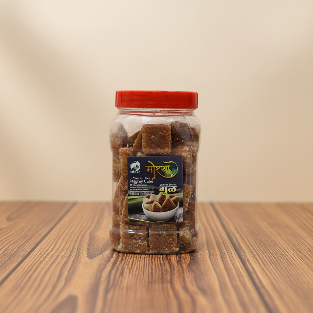 MORYA Pure Deshi Gul Traditional Jaggery Cubes Natural Chemical Free Pack of 500 gm