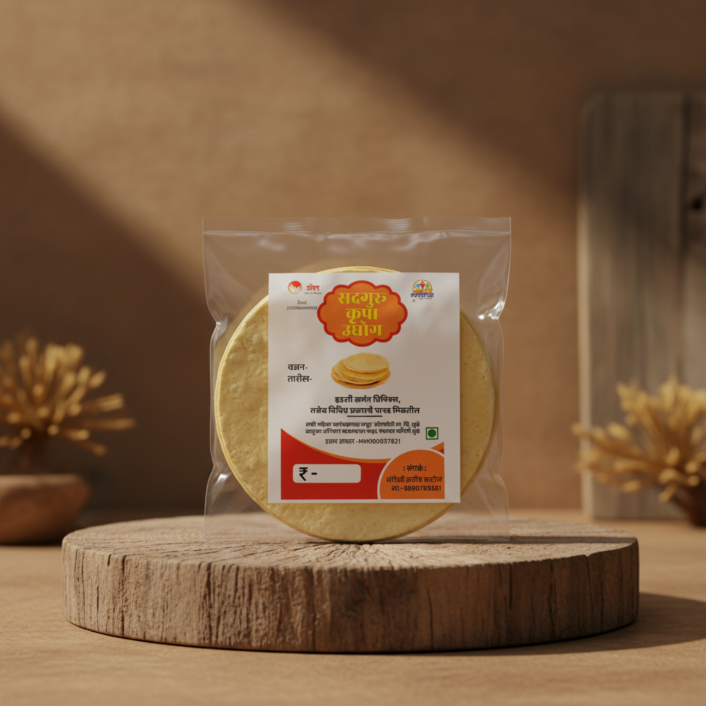 SAD GURU KRUPA Udid Papad Pack Of 1000gm Traditional Urad Papad Ready To Fry Crispy Homemade Authentic Taste