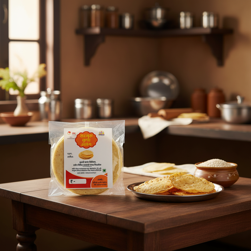 SAD GURU KRUPA Udid Papad Pack Of 500gm Traditional Urad Papad Ready To Fry Crispy Homemade Authentic Taste