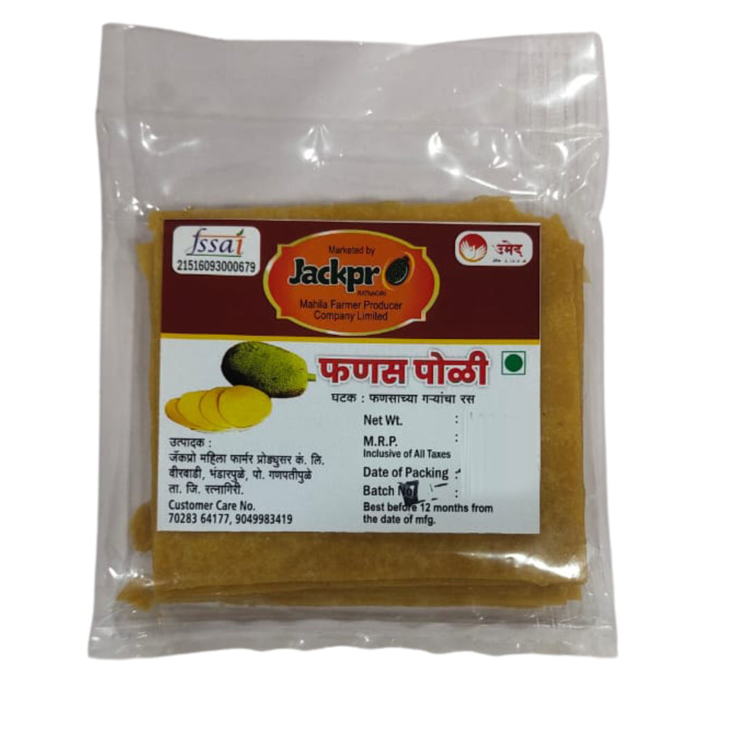 JACPRO Jackfruit Poli Traditional Fruit Roll Sweet Chewy Snack Made from Ripe Jackfruit Pulp Classic Konkan Treat Pack of 100 gm