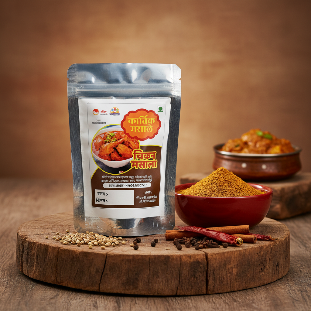 KARTIK MASALE Chikan Masala Pack Of 250gm Traditional Chicken Spice Blend Rich Aroma Authentic Cooking Premium Quality