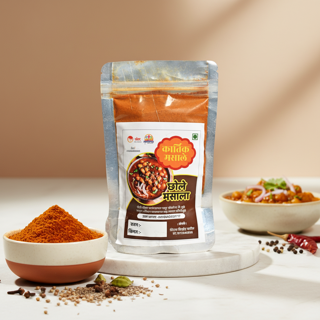 KARTIK MASALE Chhole Masala Pack Of 250gm Authentic Punjabi Spice Blend Rich Aroma Traditional Cooking Premium Quality