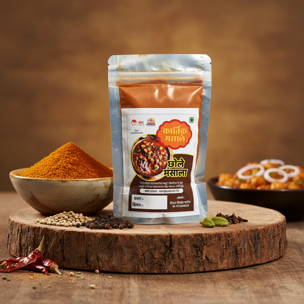 KARTIK MASALE Chhole Masala Pack Of 500gm Authentic Punjabi Spice Blend Rich Aroma Traditional Cooking Premium Quality