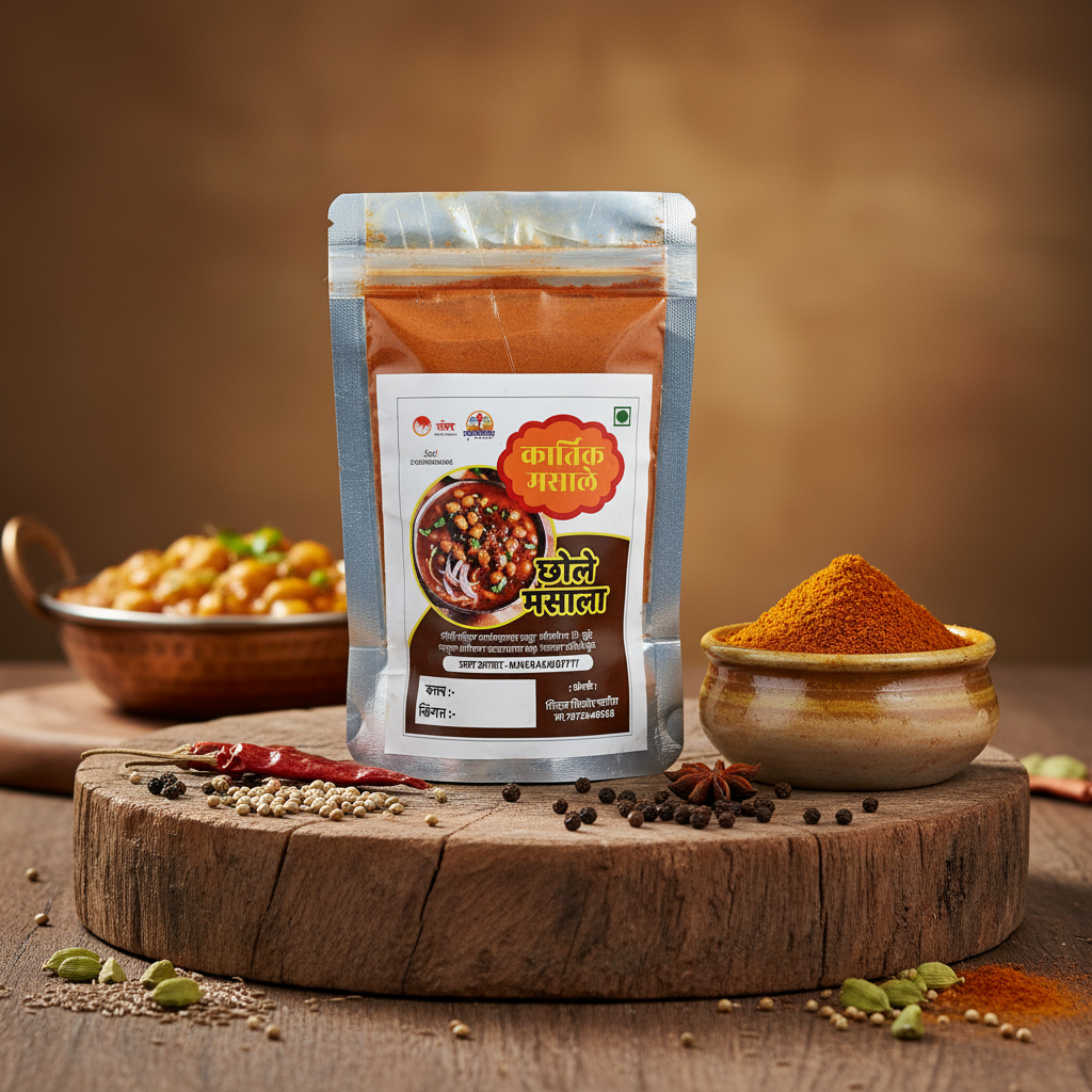 KARTIK MASALE Chhole Masala Pack Of 250gm Authentic Punjabi Spice Blend Rich Aroma Traditional Cooking Premium Quality