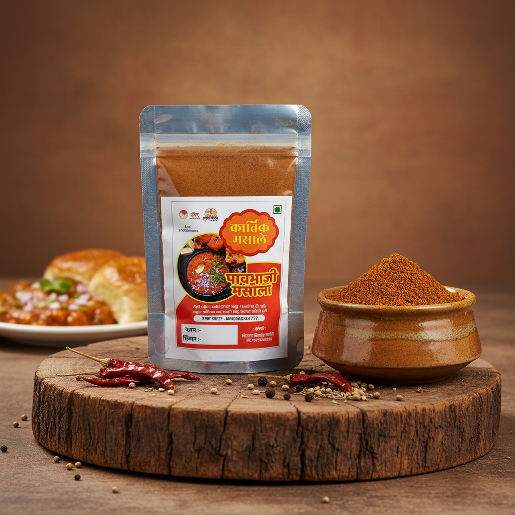 KARTIK MASALE Pav Bhaji Masala Pack Of 250gm Authentic Spice Blend Rich Aroma Street Food Taste Premium Quality