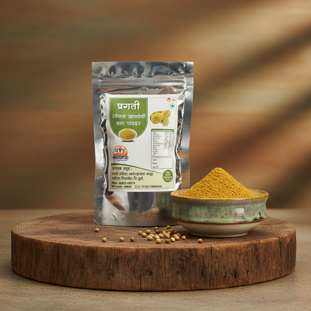 PRAGATI Dhana Powder Pack Of 250gm Premium Coriander Spice Fresh Aroma Natural Flavour Daily Cooking Essential